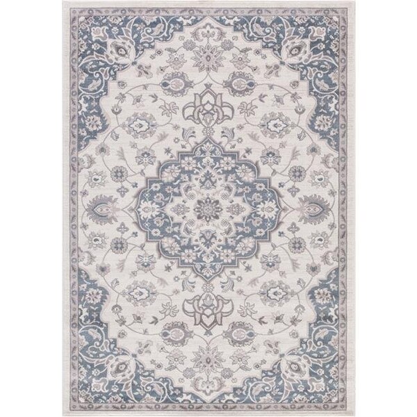 Concord Global Trading Concord Global 45547 7 ft. 10 in. x 10 ft. 6 in. Lara Center Medallion - Ivory; Blue 45547 - main
